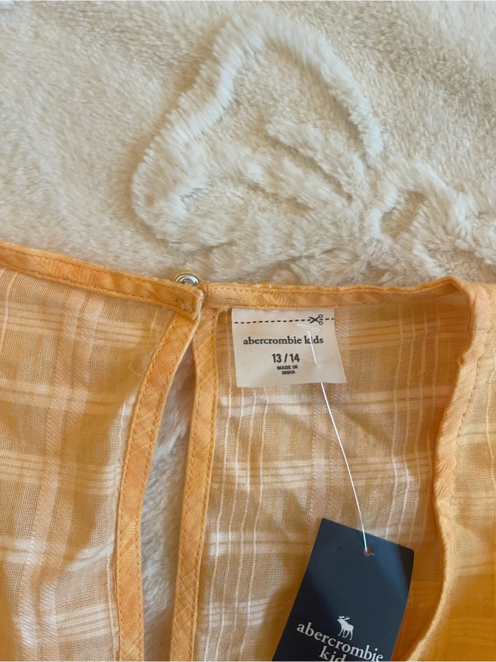 abercrombie kids Girls Yellow Plaid Tie Swim Coverup